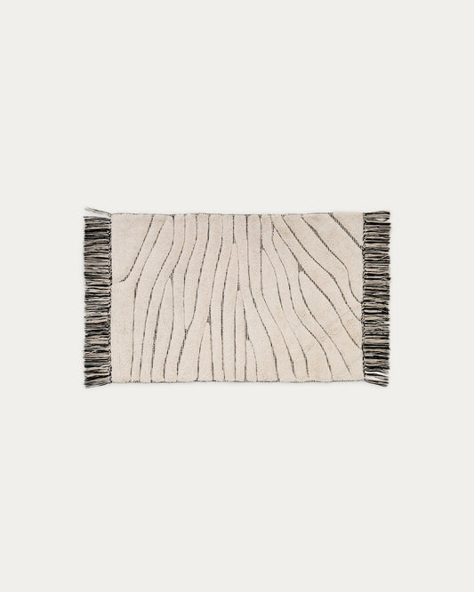Tappeto da bagno Crilda di cotone bianco 50 x 70 cm