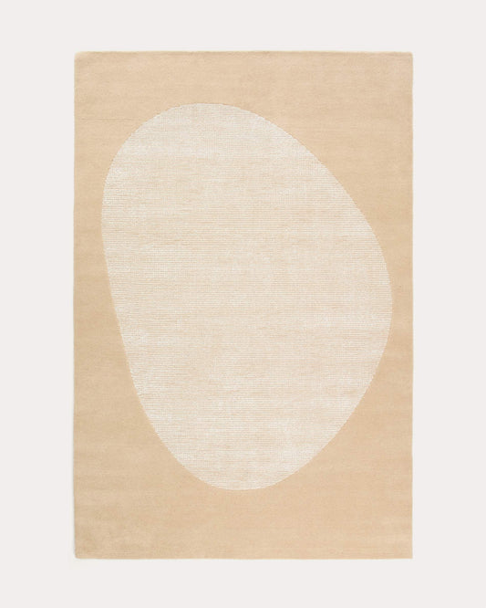 Tappeto Ivena in lana beige 200 x 300 cm