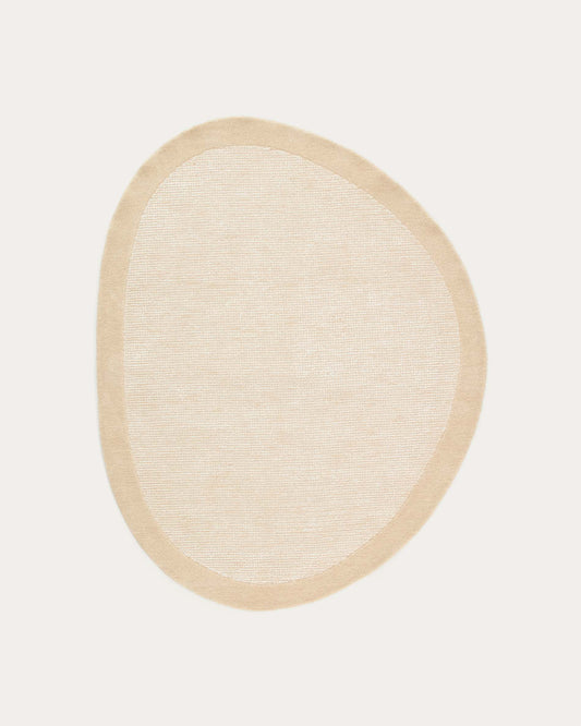 Tappeto Ivena in lana e viscosa beige 160 x 230 cm