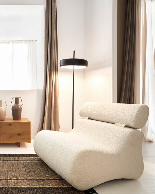 Poltrona Club in shearling écru