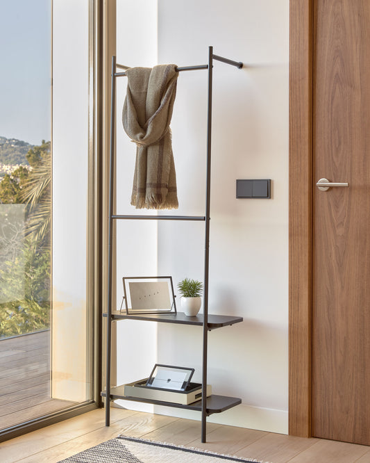 Stand appendiabiti Galatia finitura verniciata nera 60 x 162 cm