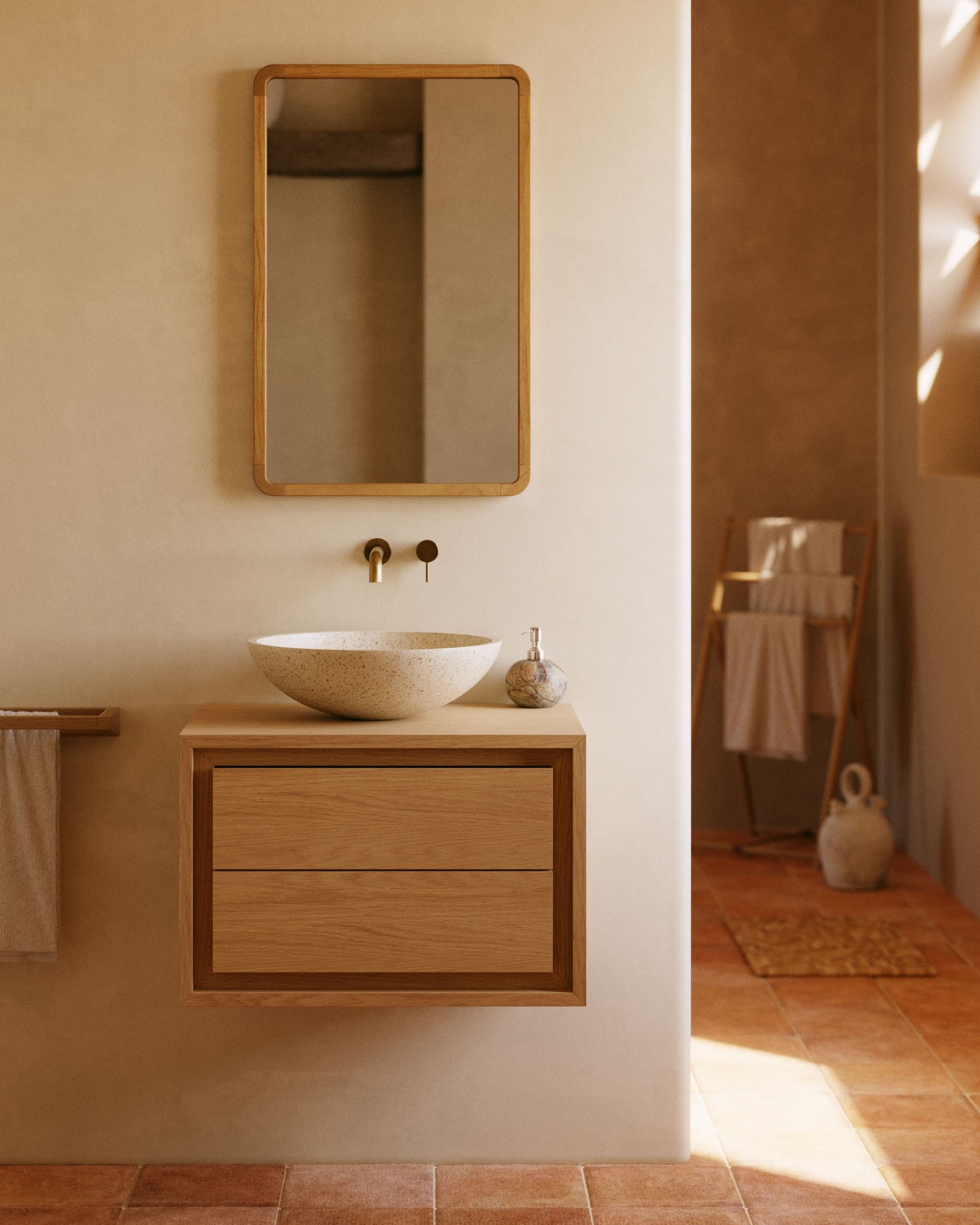 Lavabo Delina terrazzo bianco Ø 40 cm
