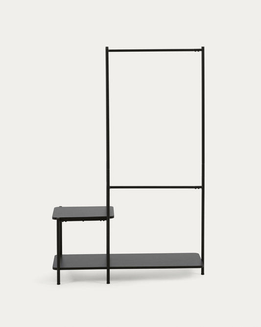 Stand appendiabiti Galatia con panca finitura nera 100 x 150 cm