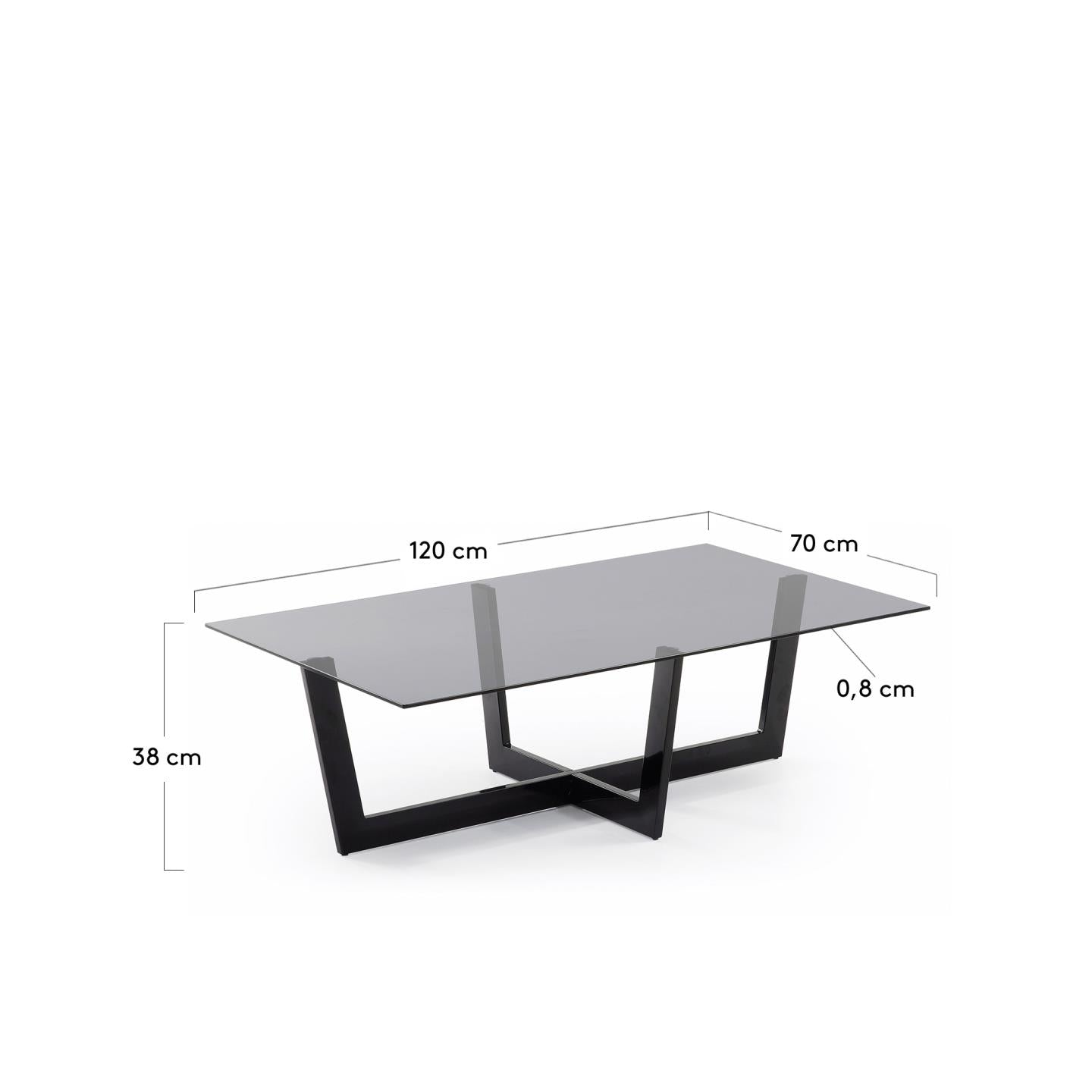 Tavolino Plam 120 x 70 cm vetro nero