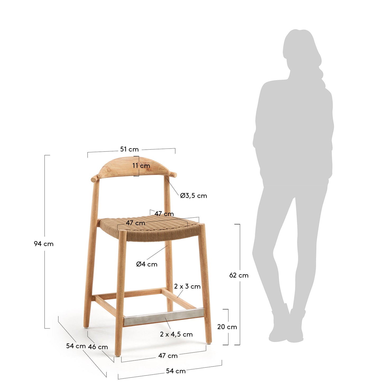 Sgabello Nina 62cm