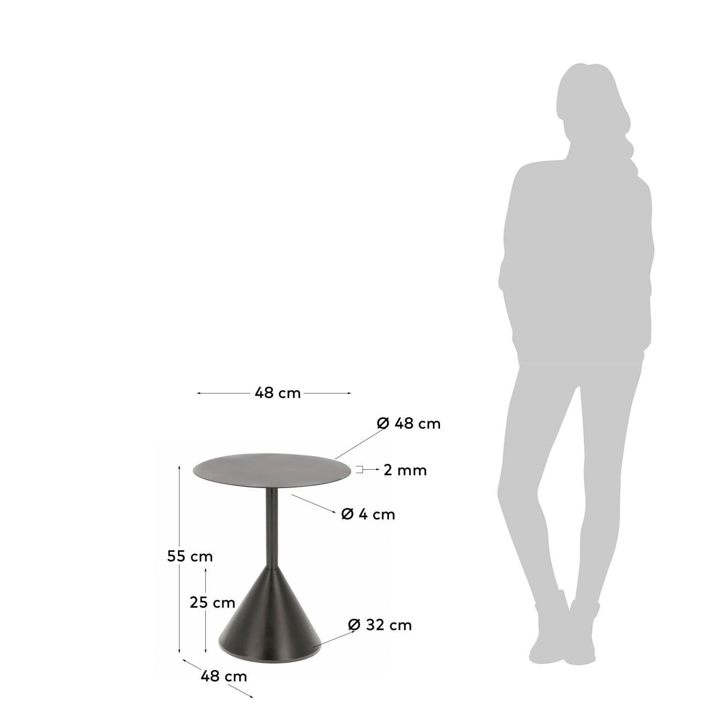 Tavolino Yinan Ø 48 cm nero