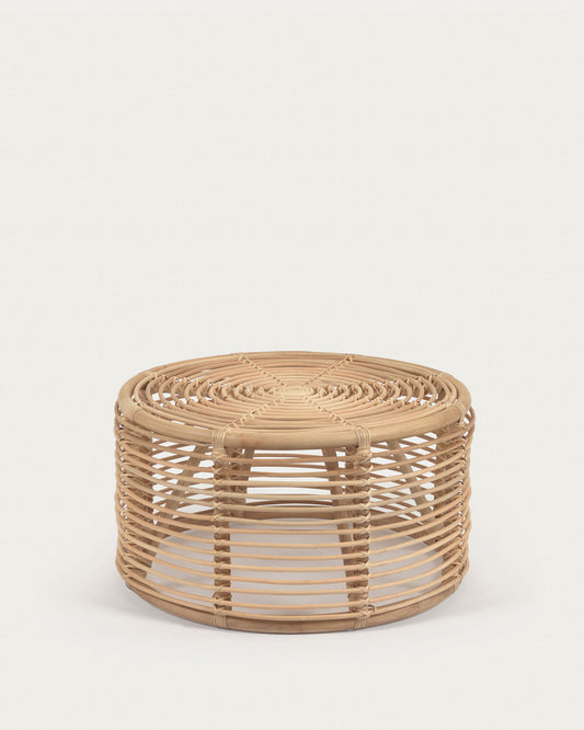 Tavolino rotondo Kohana in rattan finitura naturale Ø 66 cm
