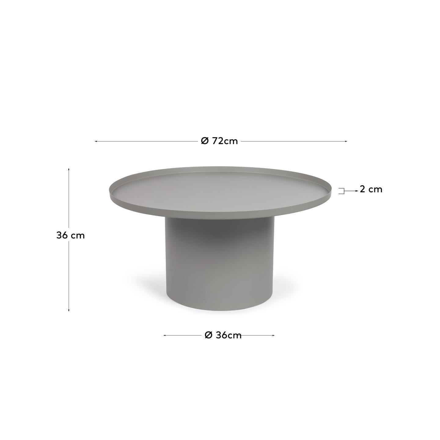Tavolino rotondo Fleska in metallo grigio Ø 72 cm