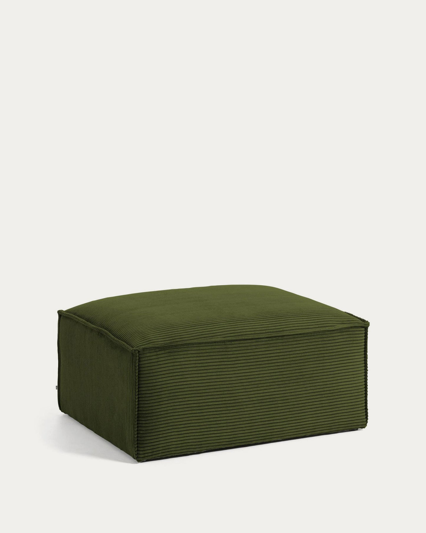 Pouf Blok in velluto a coste spesse verde 90 x 70 cm