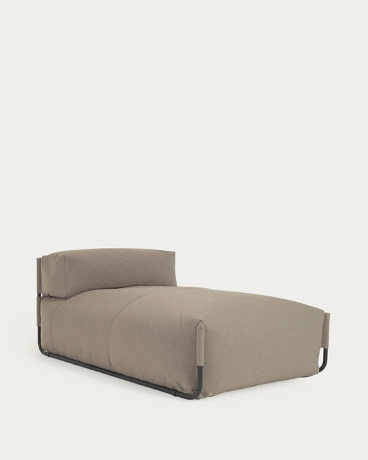 Pouf divano modulare longue schienale Square verde e alluminio nero 165 x 101 cm