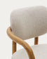 Sedia Melqui beige di legno massiccio di rovere con finitura naturale