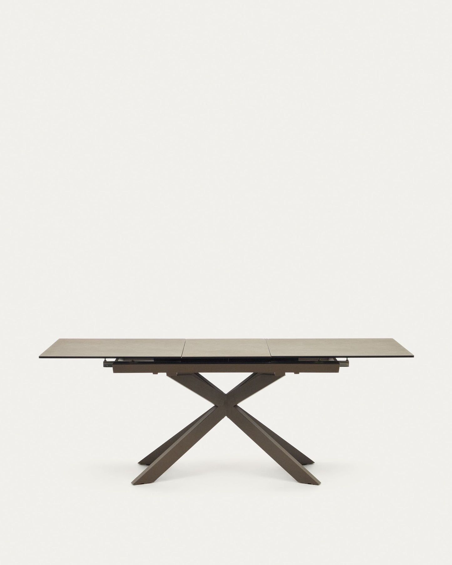 Tavolo allungabile Atminda in porcellana e gambe acciaio finitura grigia 160(210)x90 cm
