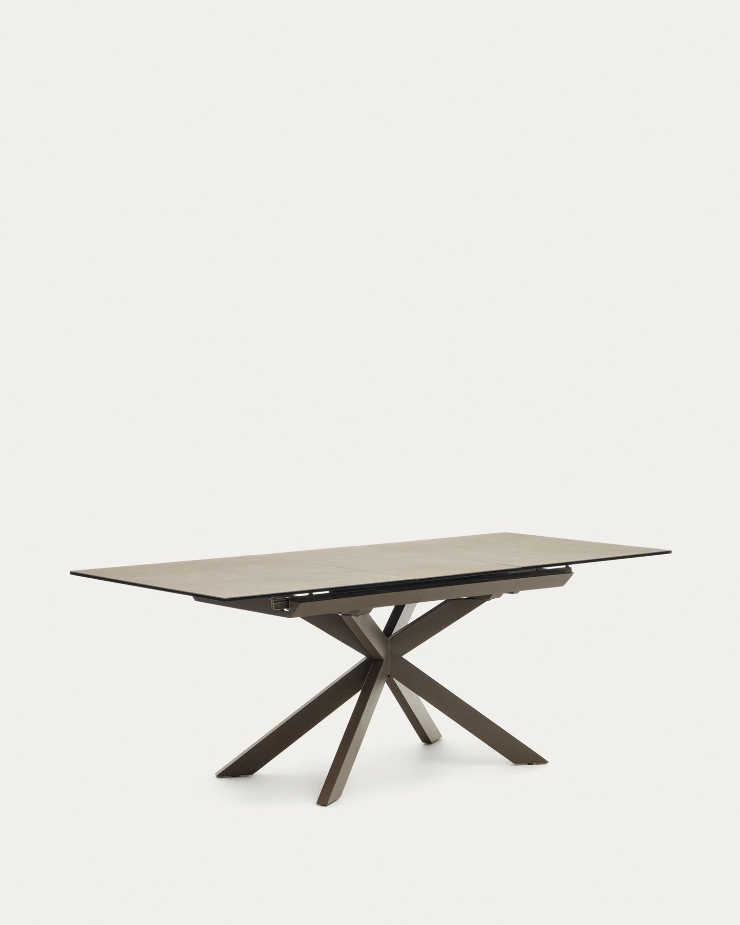 Tavolo allungabile Atminda in porcellana e gambe acciaio finitura grigia 160(210)x90 cm