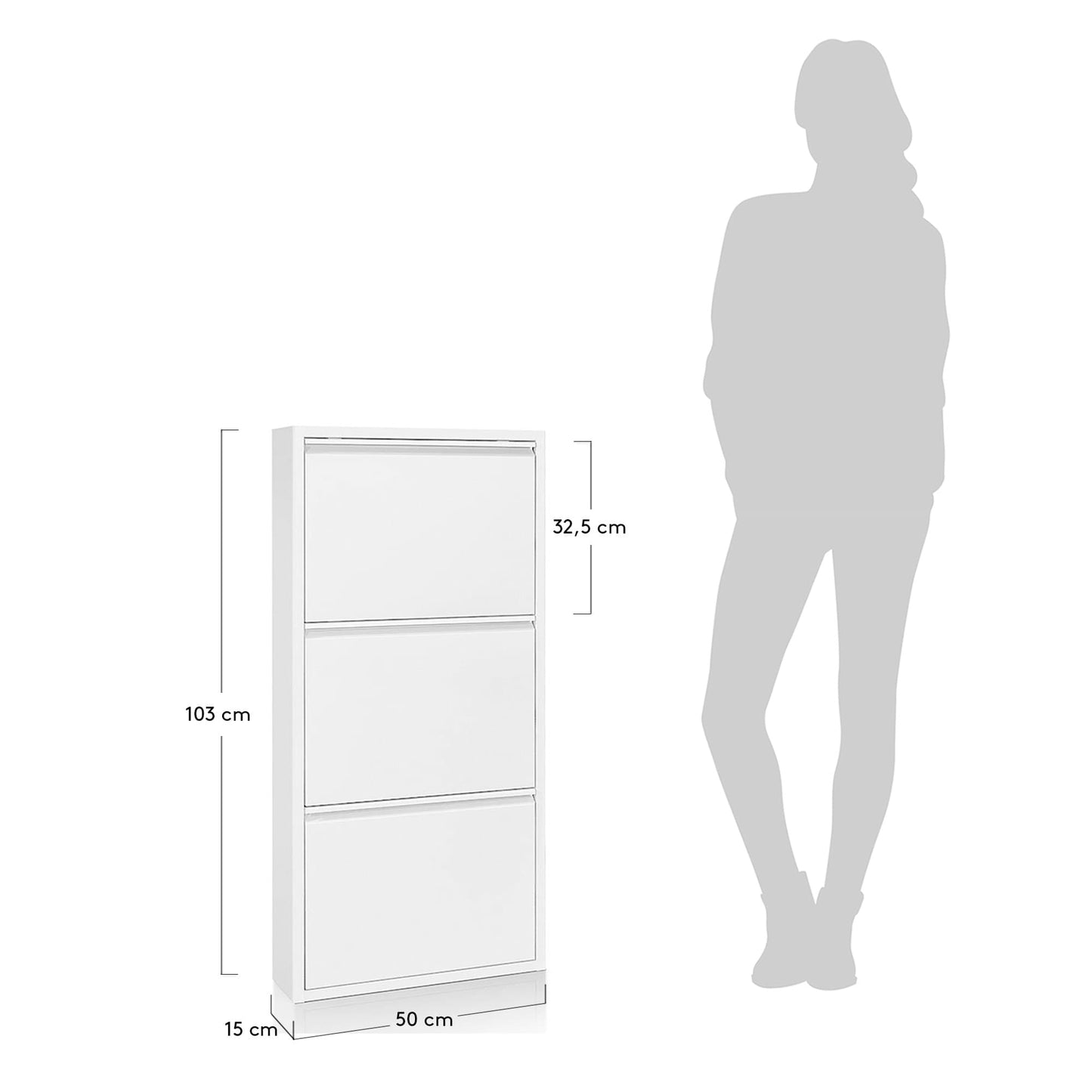 Scarpiera Ode 50 x 103 cm 3 ante bianco