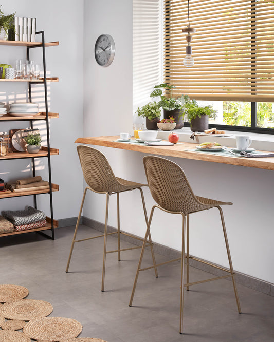 Sgabello Quinby beige altezza 75 cm