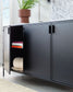 Credenza Shantay 3 ante in acciaio verniciato nero 160 x 72 cm