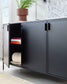 Credenza Shantay 3 ante in acciaio verniciato nero 160 x 72 cm
