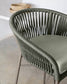 Sgabello Yanet in corda verde altezza 65 cm