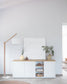 Credenza 3 ante Abilen impiallacciato rovere e laccato bianco 180 x 75 cm