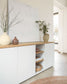 Credenza 3 ante Abilen impiallacciato rovere e laccato bianco 180 x 75 cm