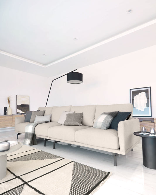Divano Galene 4 posti beige 334 cm