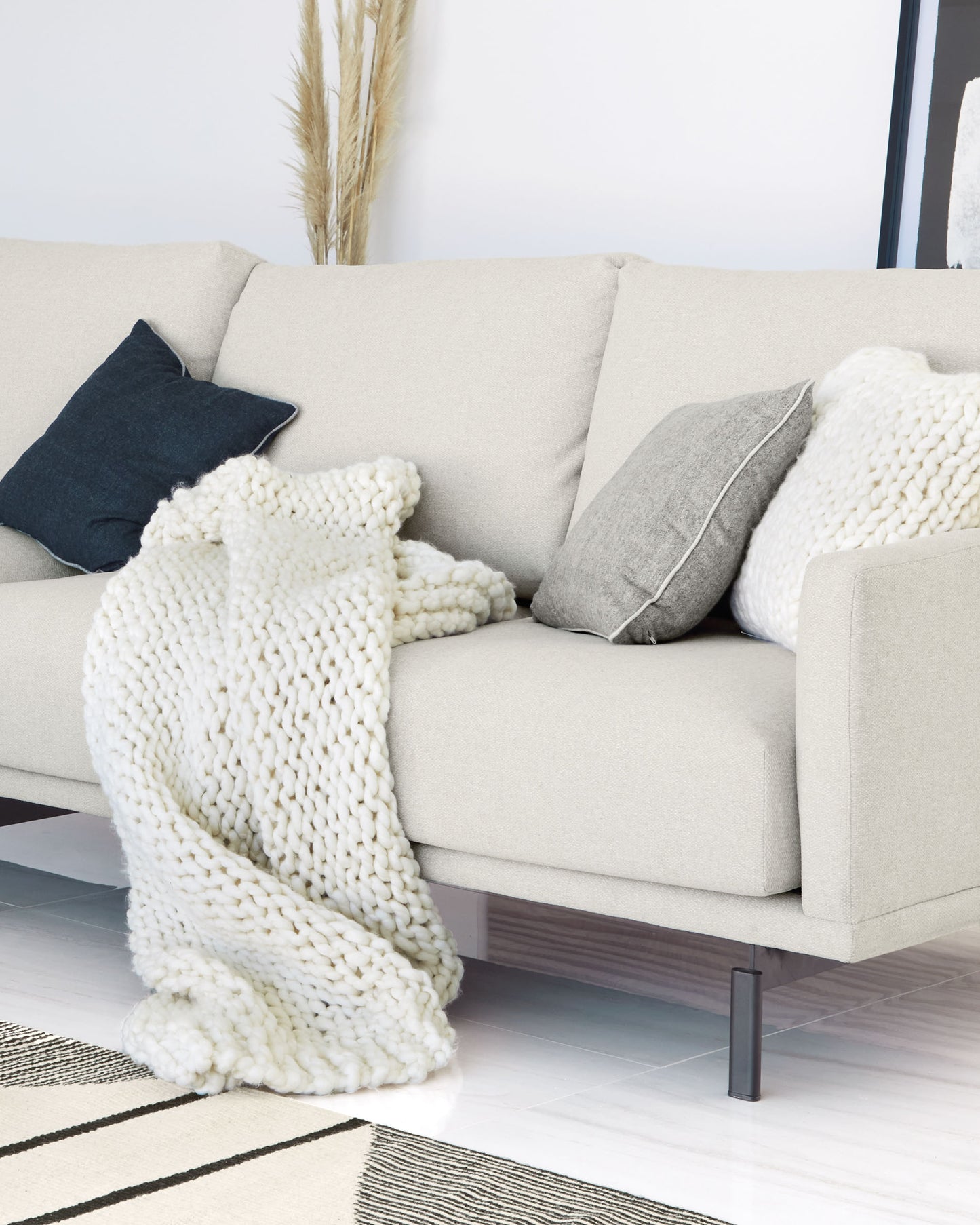 Divano Galene 4 posti beige 414 cm