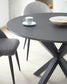 Tavolo rotondo Argo Ø 120 cm DM nero con gambe in acciaio