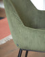 Sedia Konna in velluto a coste verde scuro con gambe in acciaio verniciato nero