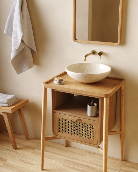 Lavabo Delina terrazzo bianco Ø 40 cm