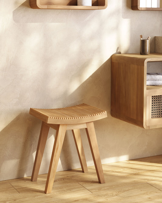 Sgabello da bagno Vicentina in legno massello di teak