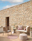 Divano Nadin 2 posti in corda beige e acciaio zincato 135 cm