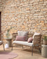 Divano Nadin 2 posti in corda beige e acciaio zincato 135 cm