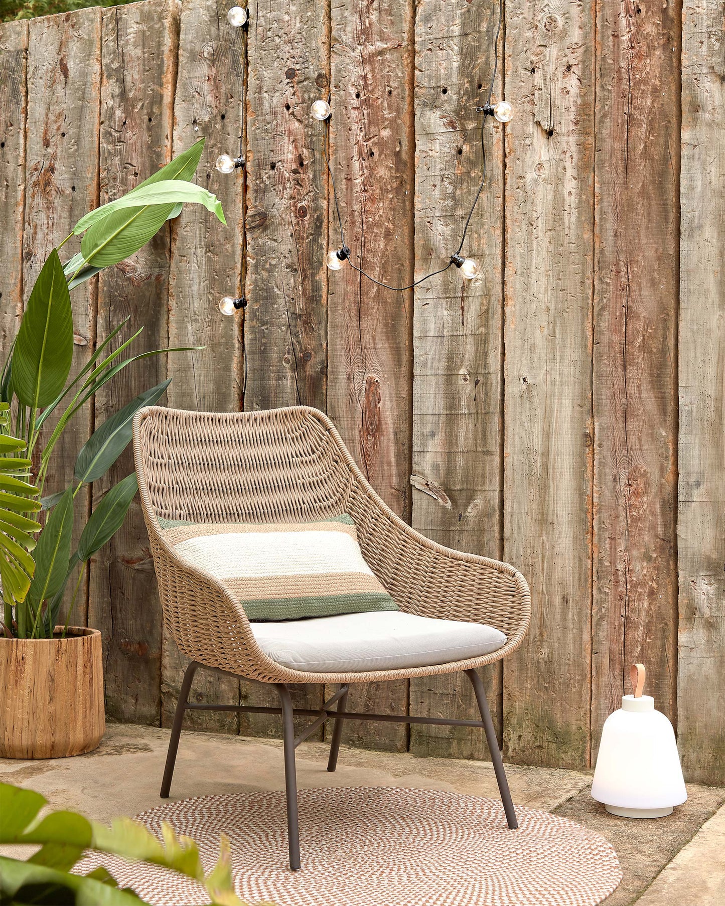 Poltrona Abeli in corda beige