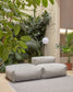 Pouf divano modulare Square grigio chiaro e alluminio bianco 101 x 101 cm