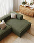 Divano Blok 2 posti chaise longue destra in velluto a coste spesse verde 240 cm