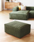 Pouf Blok in velluto a coste spesse verde 90 x 70 cm