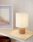 Lampada da tavolo Eshe in ceramica finitura terracotta e bianca