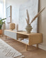 Mobile TV Anielle 2 ante in legno massello e impiallacciato frassino 180 x 41 cm