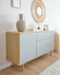 Credenza Anielle 1 anta 3 cassetti in legno massello e impiallacciato frassino 150 x 78 cm