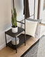 Stand appendiabiti Galatia con panca finitura nera 100 x 150 cm