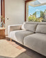 Divano Singa 3 posti con poggiatesta reclinabile e sedile allungabile beige 215 cm