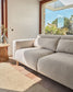 Divano Singa 3 posti con poggiatesta reclinabile e sedile allungabile beige 215 cm