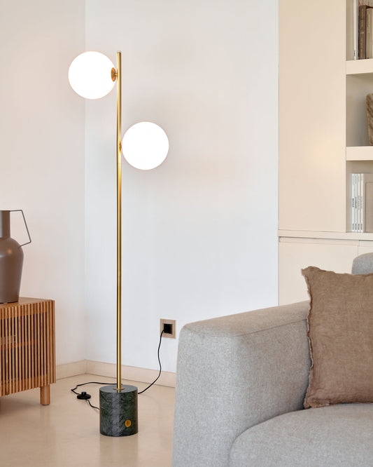 Lampada da terra Lonela in marmo finitura verde