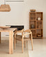 Tavolo Deyanira impiallacciato rovere e gambe in legno massello di rovere 160 x 90 cm