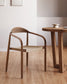 Sedia Nina in legno massello di acacia finitura noce e corda beige