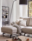 Divano Galene 3 posti con chaise longue sinistro beige 254 cm