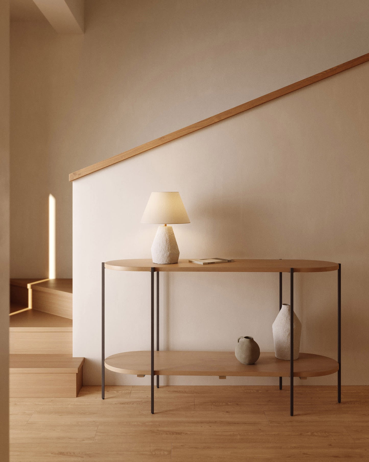Lampada da tavolo Noara in magnesio finitura bianca