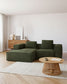 Divano Blok 2 posti chaise longue sinistra in velluto a coste spesse verde 240 cm