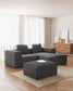 Divano Blok 2 posti in velluto a coste spesso grigio con chaise longue destra 240 cm FSC Mix Credit