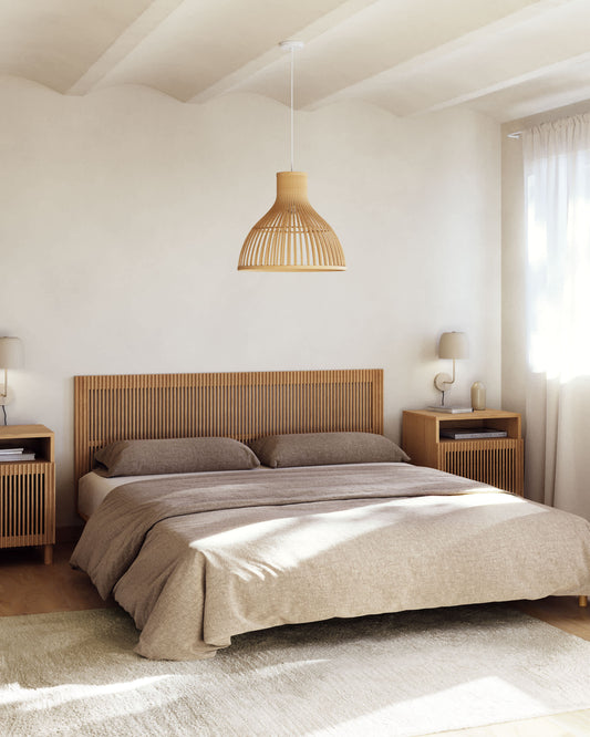 Testiera Beyla in legno massiccio di frassino per letto da 180 cm